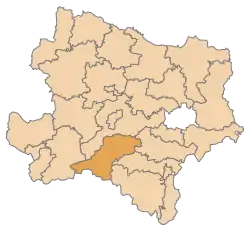 Lage des Bezirkes Lilienfeld in Niederösterreich