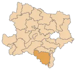 Lage des Bezirks Bezirk Neunkirchen im Bundesland Niederösterreich (anklickbare Karte)