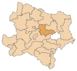 Lage des Bezirkes Tulln in Niederösterreich