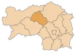 Lage des Bezirks Bezirk Leoben im Bundesland Steiermark (anklickbare Karte)