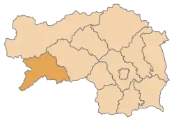 Lage des Bezirks Bezirk Murau im Bundesland Steiermark (anklickbare Karte)