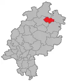 Lage des Amtsgerichtsbezirks Melsungen in Hessen