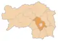 Lage des Bezirkes Graz-Umgebung innerhalb der Steiermark