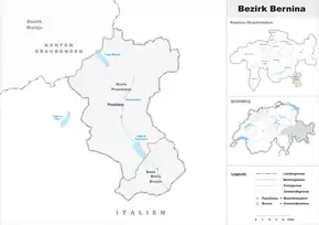 Karte von Bezirk Bernina