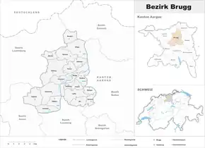 Karte von Bezirk Brugg