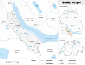 Karte von Bezirk Horgen