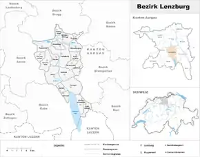 Karte von Bezirk Lenzburg