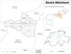 Karte von Bezirk Mittelland