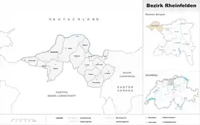 Karte von Bezirk Rheinfelden