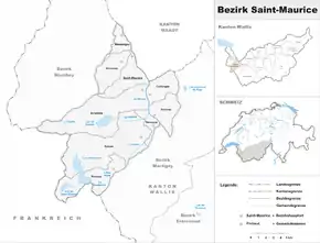 Karte von District de Saint-Maurice