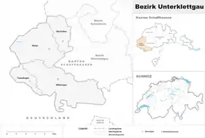 Karte von Bezirk Unterklettgau