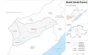 Karte von District du Val-de-Travers