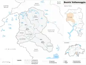 Karte von Bezirk Vallemaggia