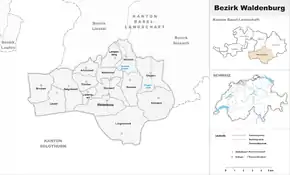 Karte von Bezirk Waldenburg