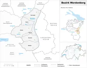 Karte von Bezirk Werdenberg