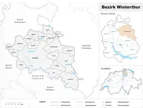 Karte von Bezirk Winterthur