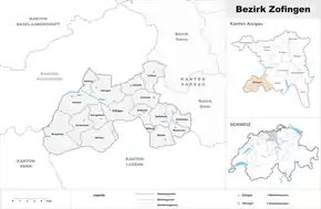 Karte von Bezirk Zofingen