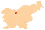 Karte von Slowenien, Position von Cerklje na Gorenjskem hervorgehoben