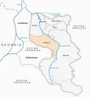 Österreichkarte, Position von Hatlerdorf hervorgehoben