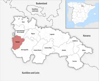 Die Lage der Comarca Ezcaray in der autonomen Gemeinschaft La Rioja