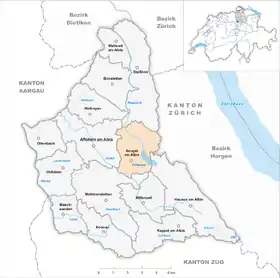 Karte von Aeugst am Albis