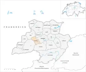 Karte von Courtedoux