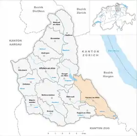 Karte von Hausen am Albis