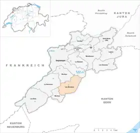 Karte von Les Breuleux