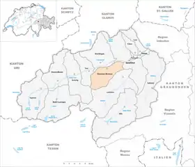 Karte von Obersaxen Mundaun