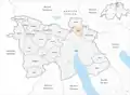 Die Gemeinde innerhalb des Bezirks Zürich vor der Fusion 1933