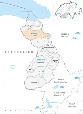 Karte von Vouvry