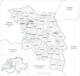 Karte von Walliswil bei Niederbipp