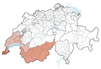 Karte GenferseeregionRégion lémanique