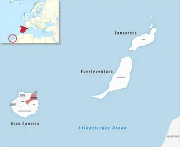 Die Lage des Gerichtsbezirk Las Palmas de Gran Canaria in der Provinz Las Palmas