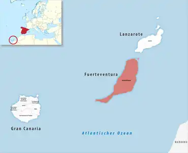 Die Lage des Gerichtsbezirk Puerto del Rosario in der Provinz&nbsp;Las&nbsp;Palmas