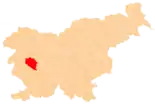 Karte von Slowenien, Position von Idrija hervorgehoben