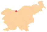 Karte von Slowenien, Position von Občina Jezersko hervorgehoben