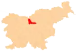 Karte von Slowenien, Position von Kamnik hervorgehoben