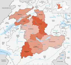 Verwaltungskreise des Kantons Bern bis 31.&nbsp;Dezember 2018