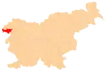 Karte von Slowenien, Position von Občina Kobarid hervorgehoben