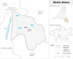 Karte von Avers