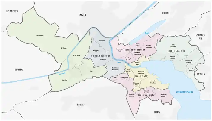 Stadtkreise und Quartiere
