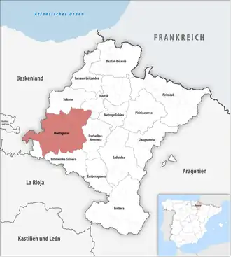 Die Lage der Comarca Montejurra in der autonomen&nbsp;Gemeinschaft&nbsp;Navarra