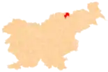Karte von Slowenien, Position von Podvelka hervorgehoben