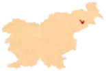 Karte von Slowenien, Position von Ptuj hervorgehoben