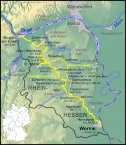 Karte des Wanderweges