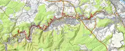 Karte des Wanderweges