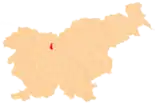 Karte von Slowenien, Position von Šenčur hervorgehoben