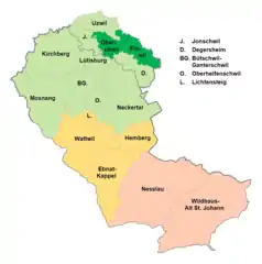 Rückseitige Vorkragung: ● rot: kaum ● orange: selten ● hellgrün: vorhanden ● grün: besonders häufig