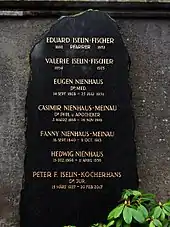 Kasimir Nienhaus-Meinau (1838–1910), Apotheker, Dozent für Pharmakognosie und pharmazeutische Chemie an der Universität Basel. Grab auf dem Friedhof Wolfgottesacker, Basel
